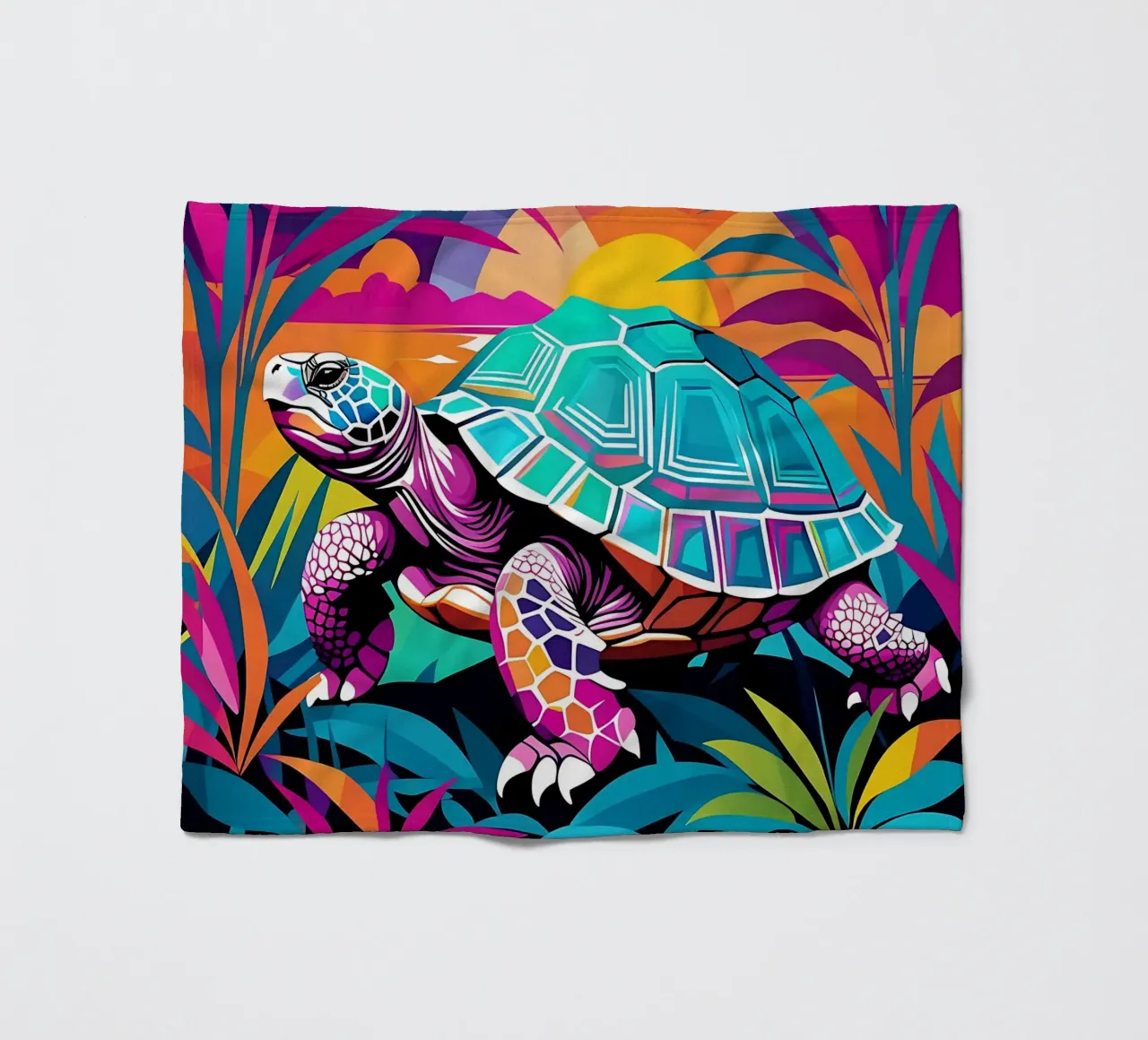 Schildkröte_Stil_E_1 Fleecedecke von Tierisch bunt by LK