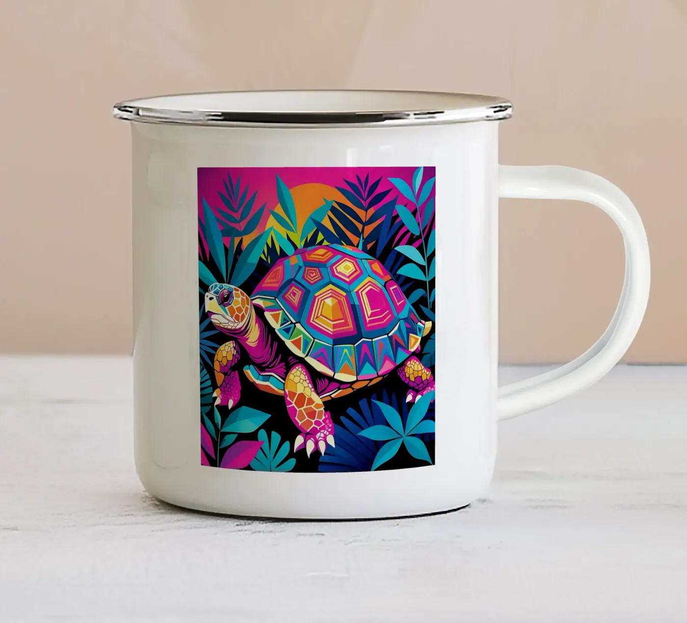 Turtle_style_E_2 enamel mug by Tierisch bunt by LK
