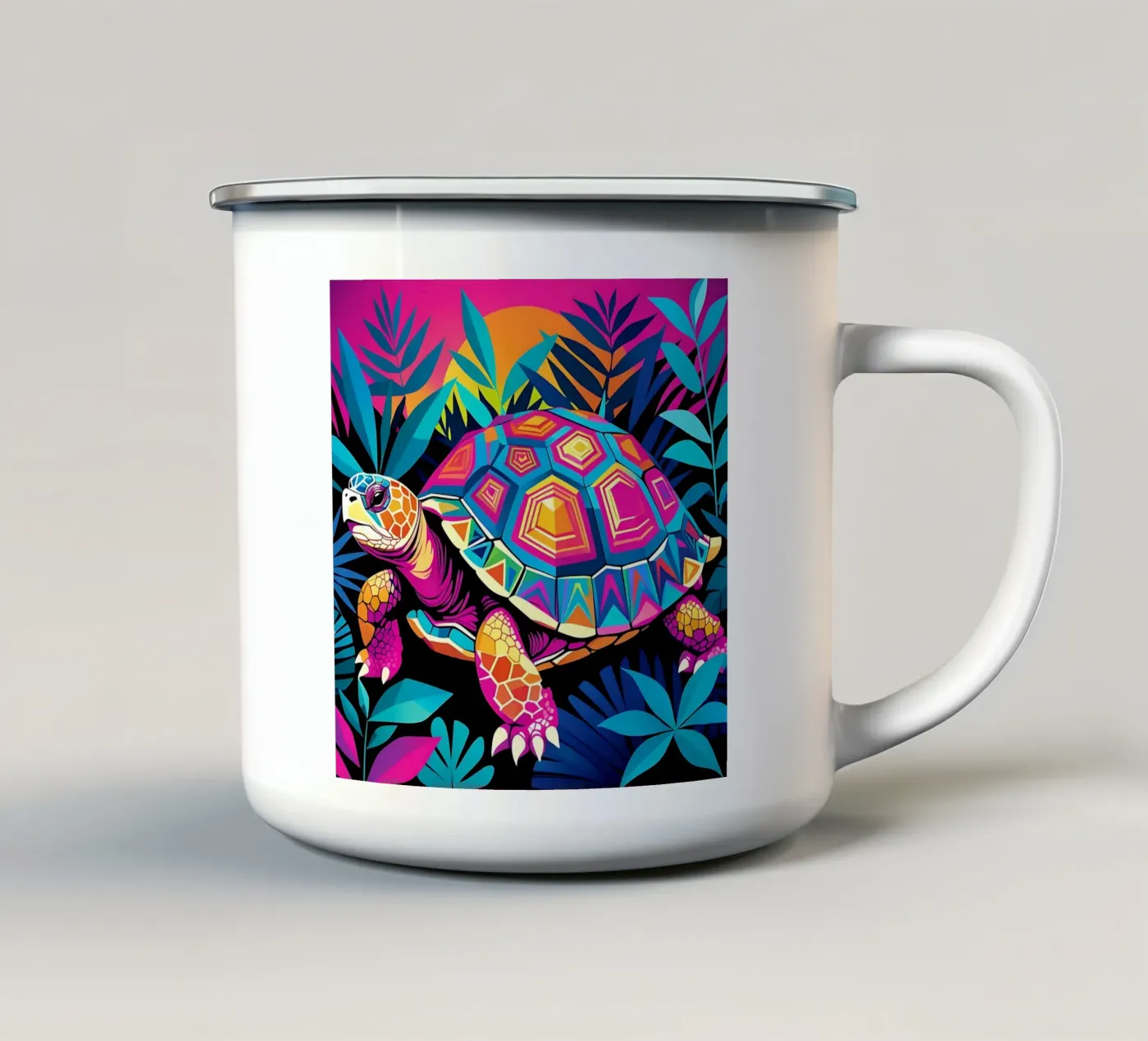 Turtle_style_E_2 enamel mug by Tierisch bunt by LK