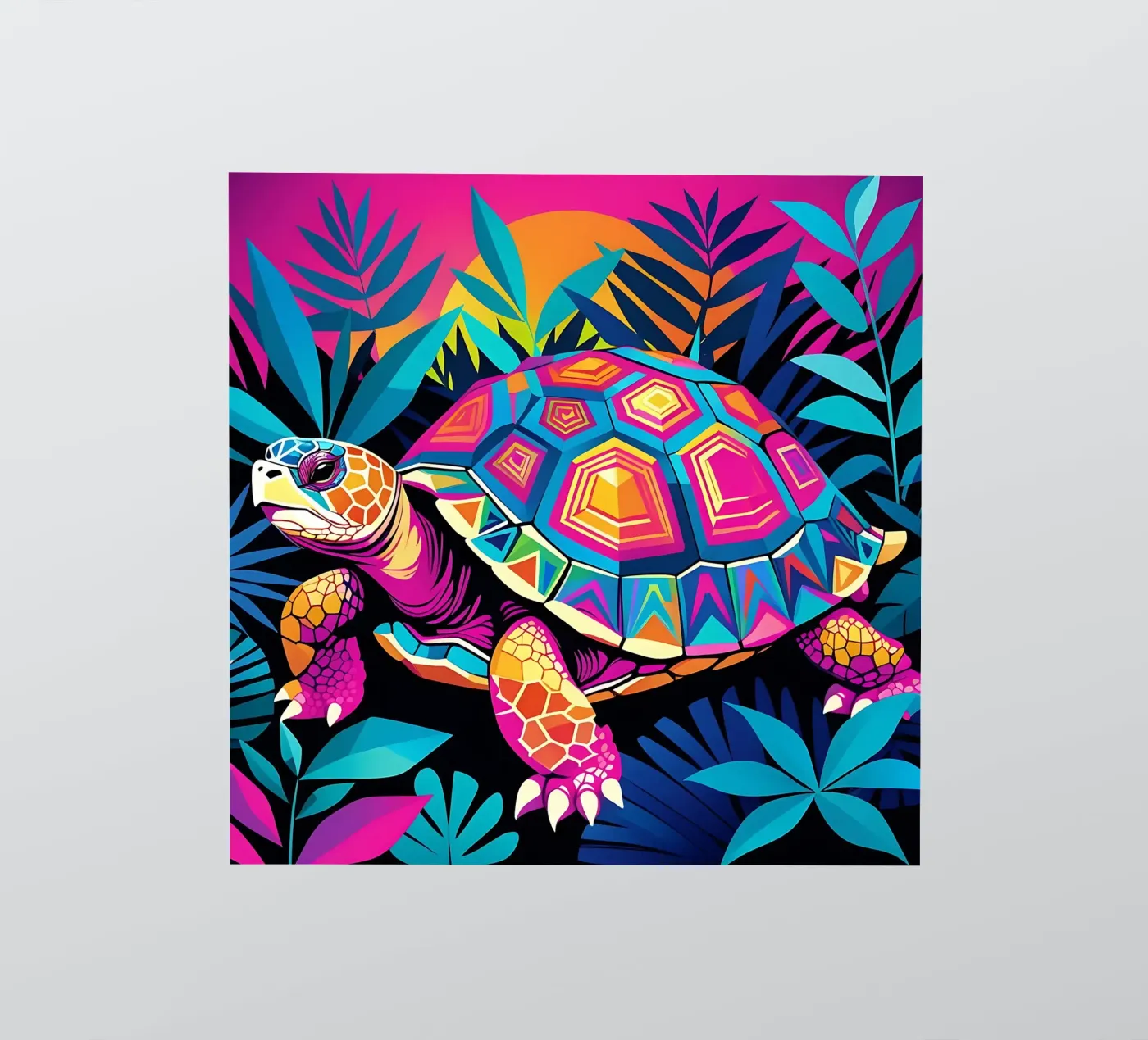 Schildpad_stijl_E_2 sticker van Tierisch bunt by LK