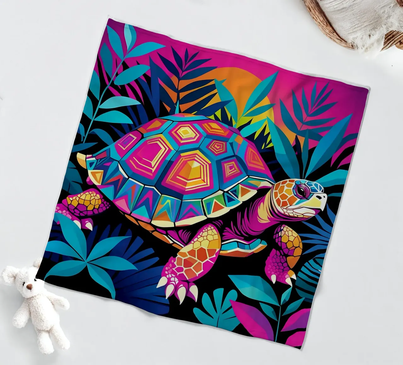 Turtle_style_E_2 Fleecedecke von Tierisch bunt by LK