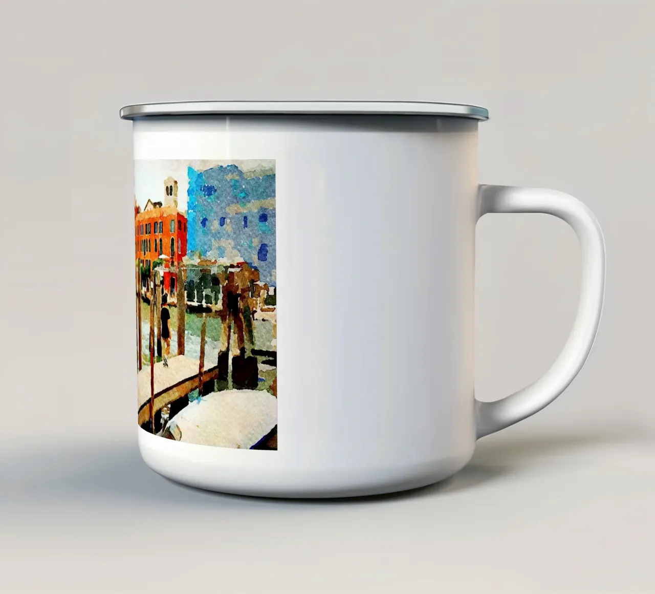 Venezia e il bambino tazza in smalto da Massimo Frascogna