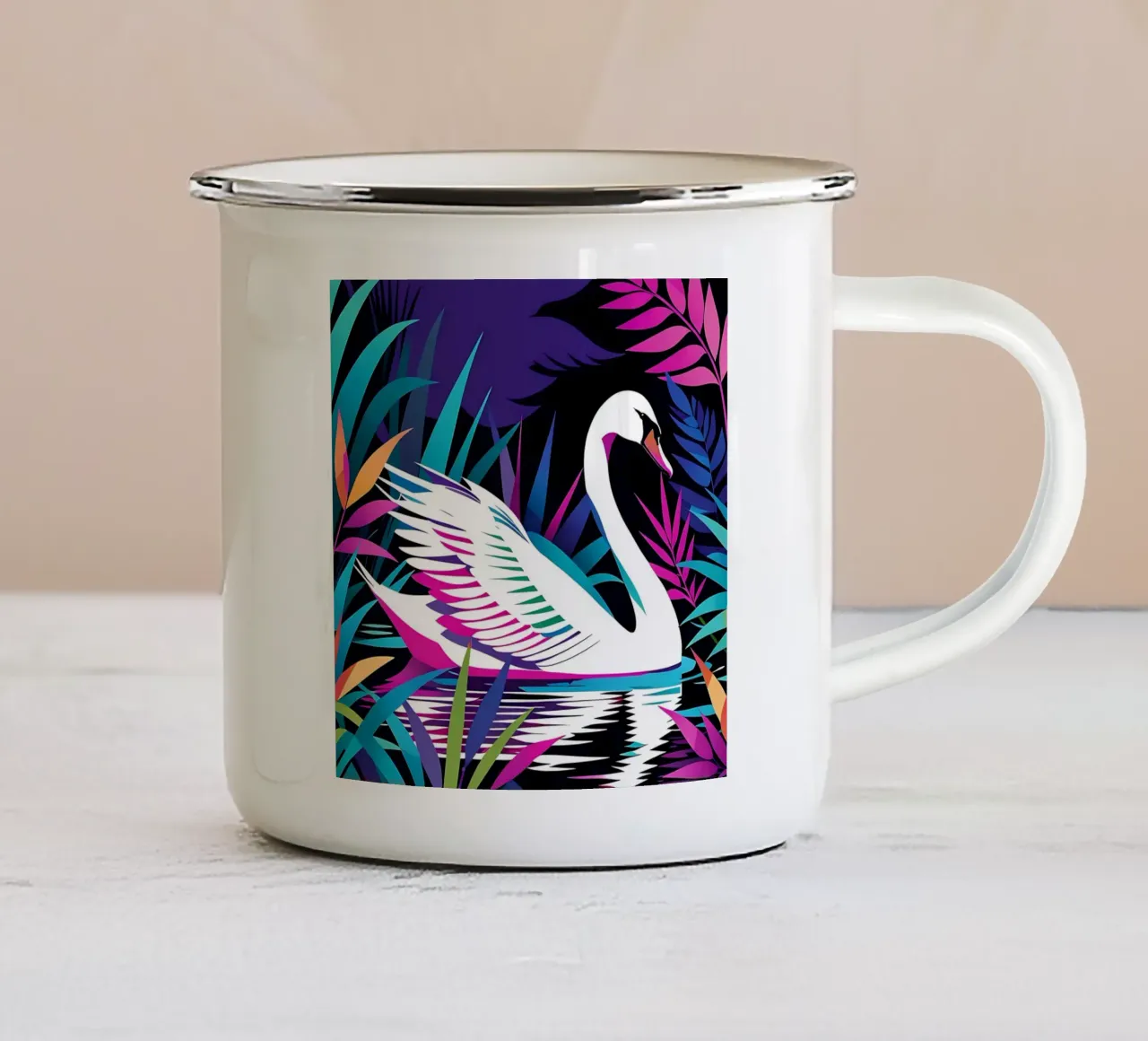 Stile_cigno_E_1 tazza in smalto da Tierisch bunt by LK