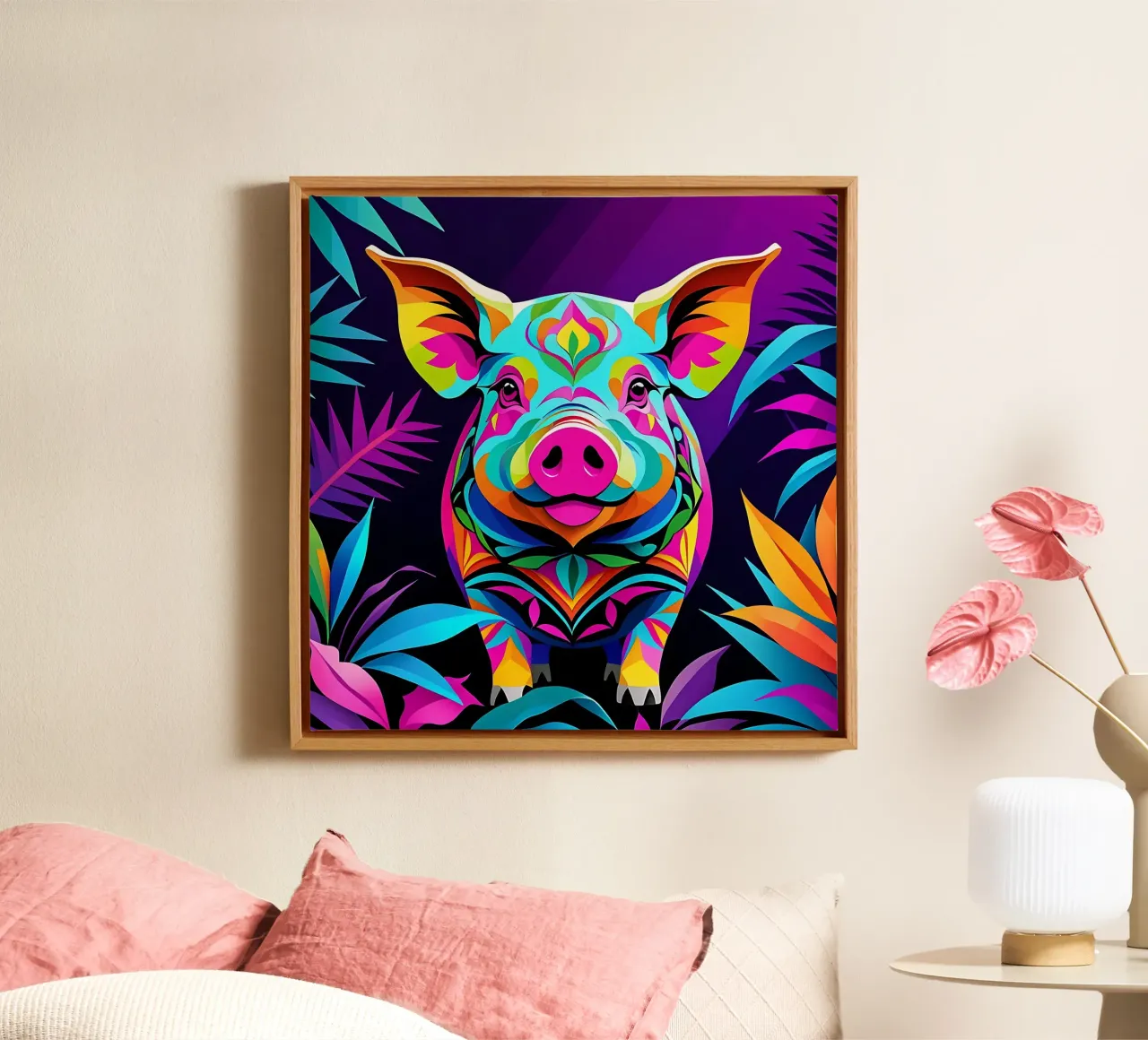 Pig_Style_E_1 canvas by Tierisch bunt by LK