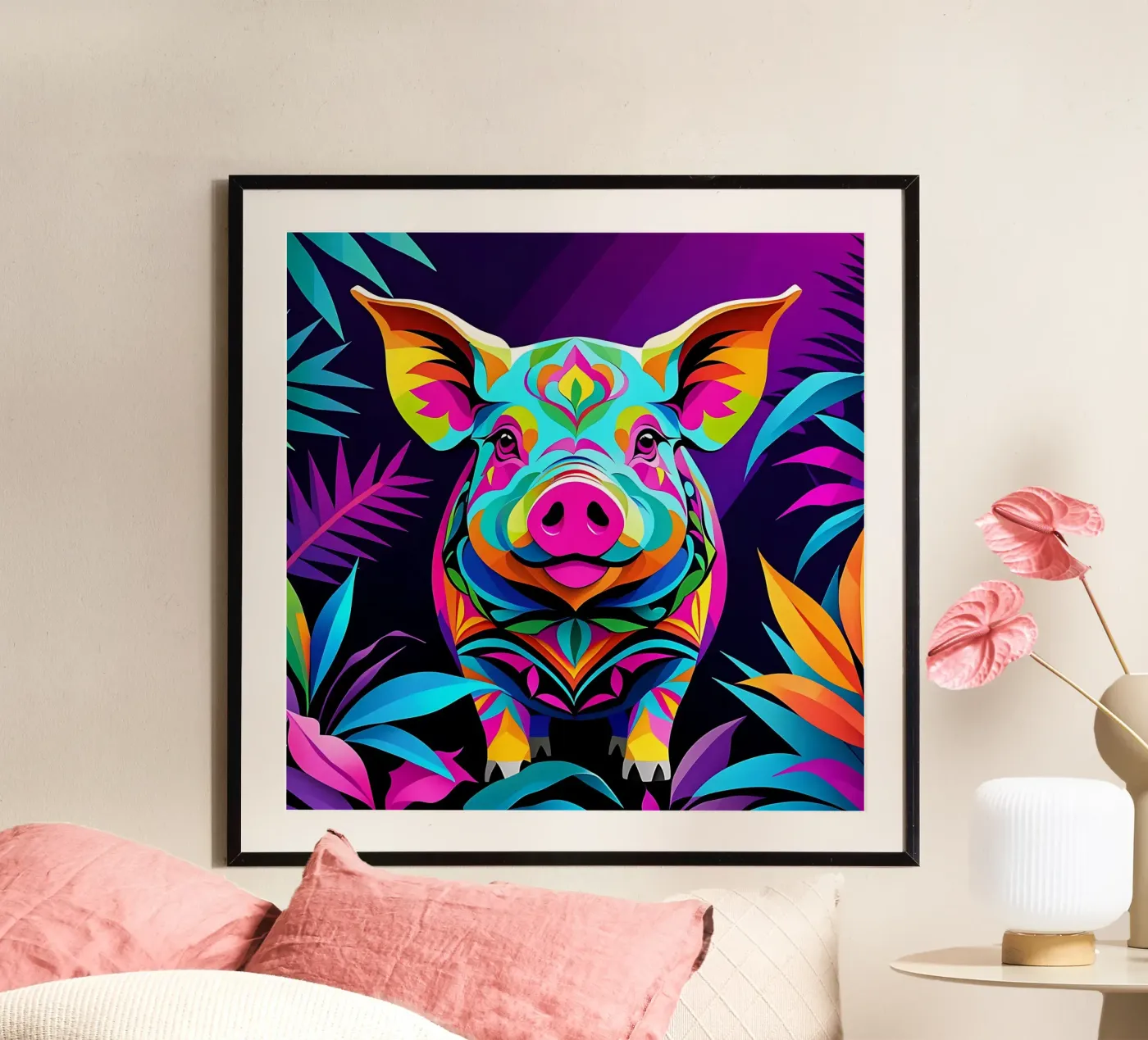 Pig_Style_E_1 poster da Tierisch bunt by LK