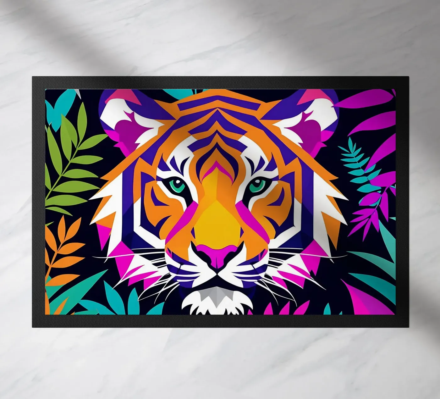 Tiger_Stil_E_1 Fußmatte von Tierisch bunt by LK