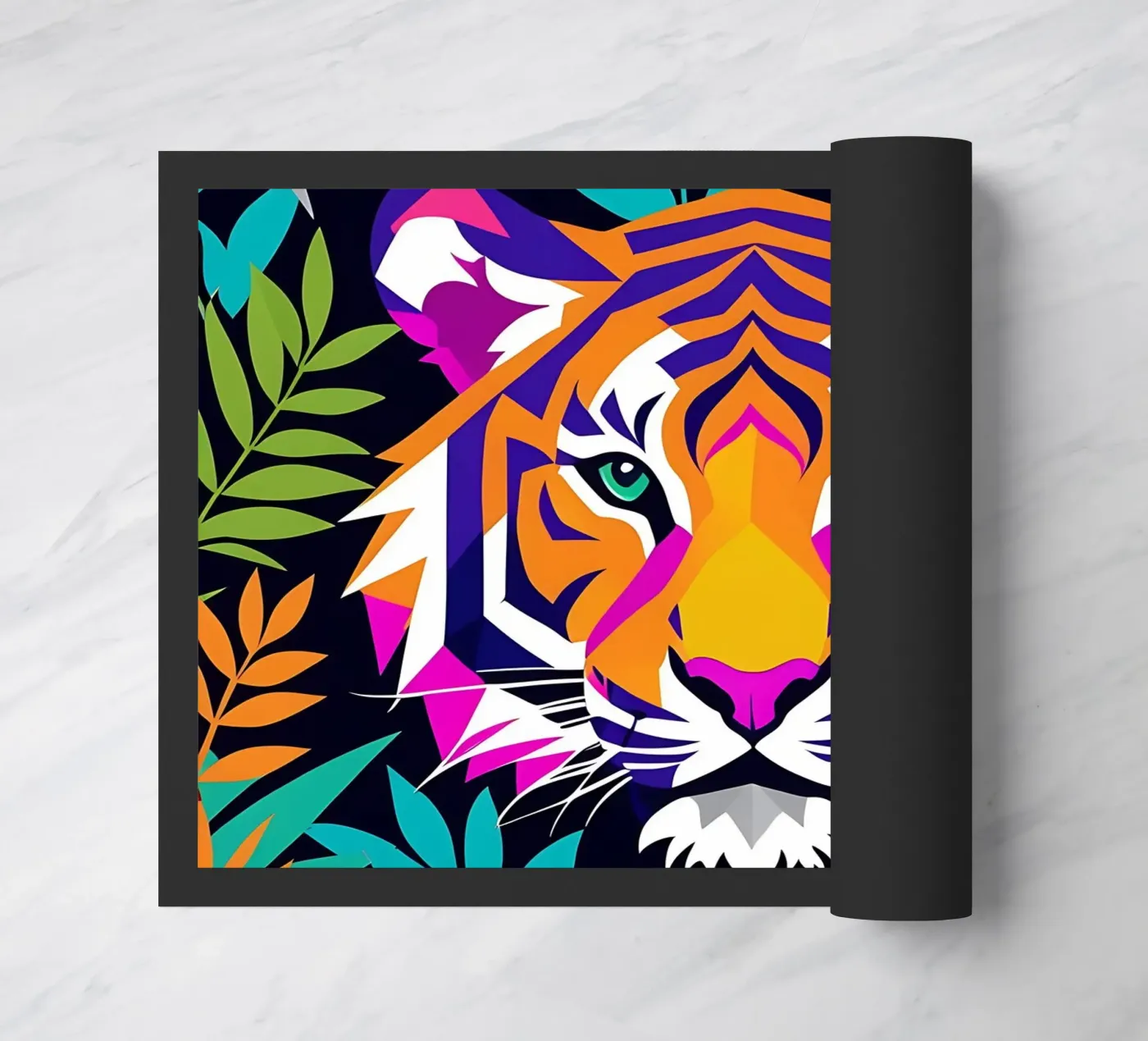 Tiger_Stil_E_1 Fußmatte von Tierisch bunt by LK