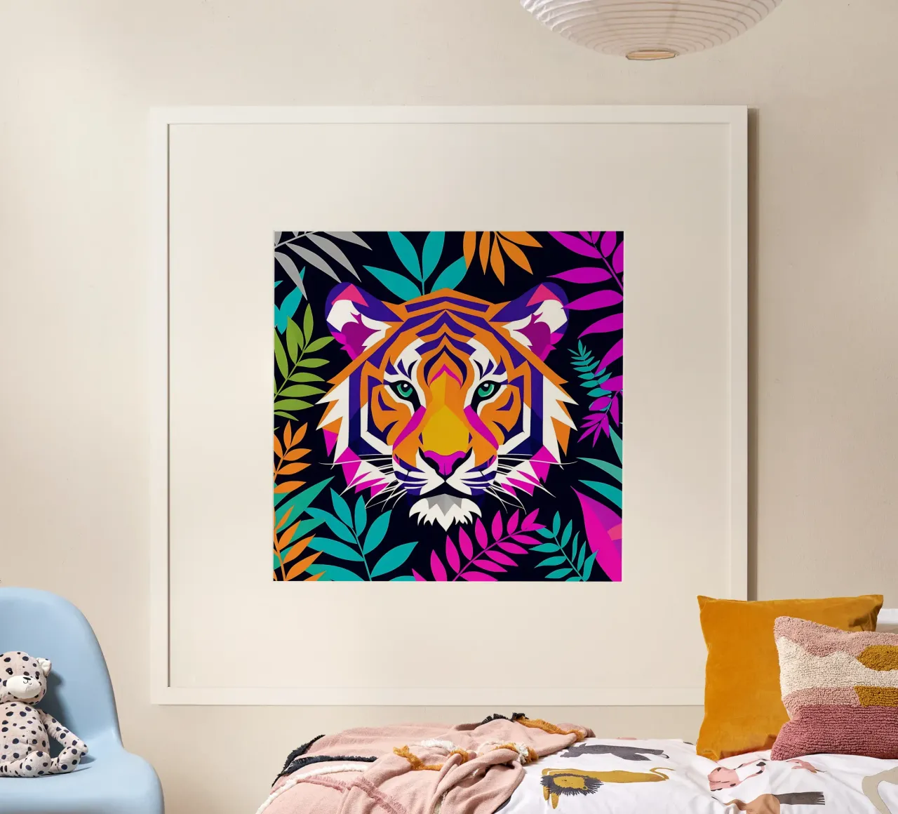Stile_tigre_E_1 poster con telaio in legno da Tierisch bunt by LK