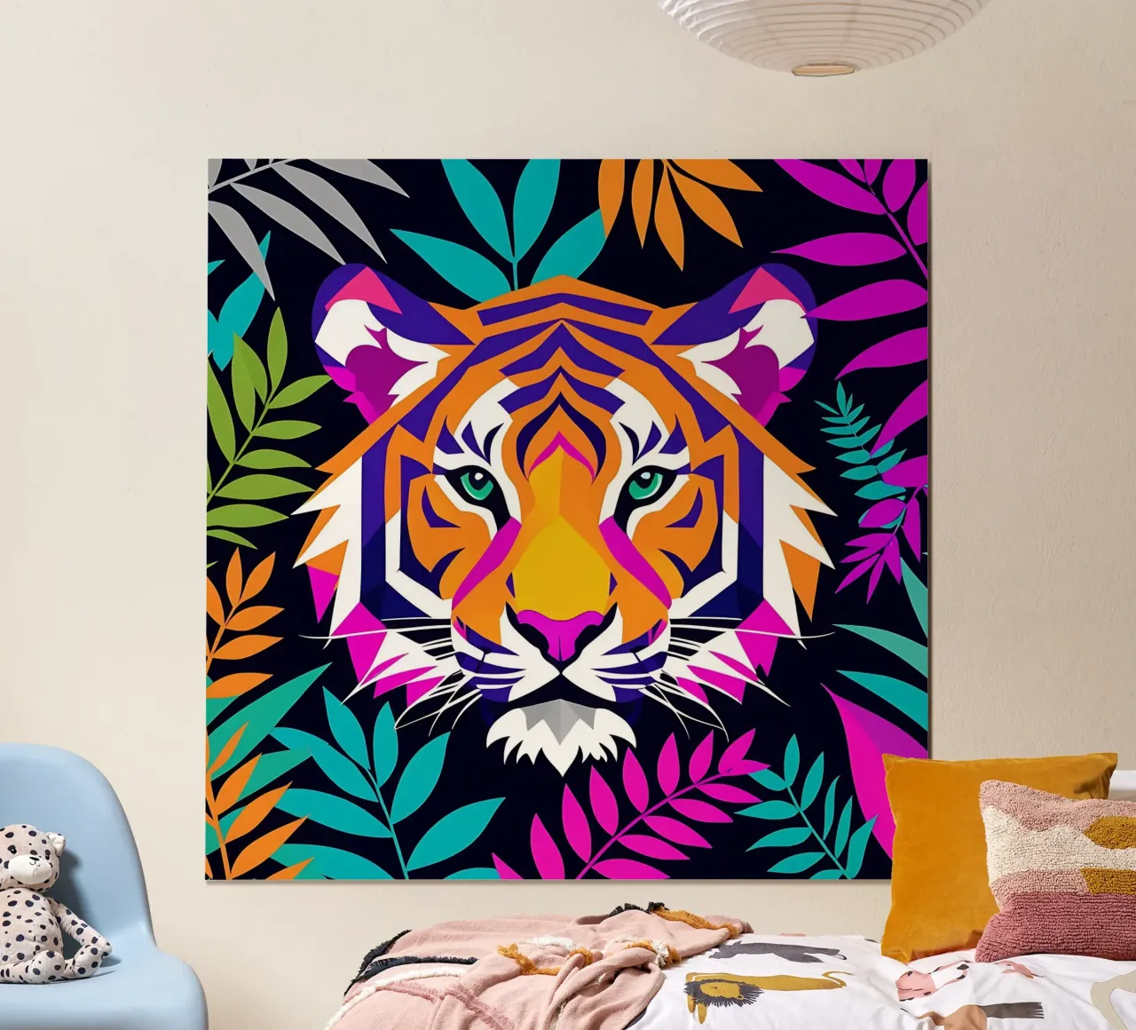 Stile_tigre_E_1 poster con telaio in legno da Tierisch bunt by LK