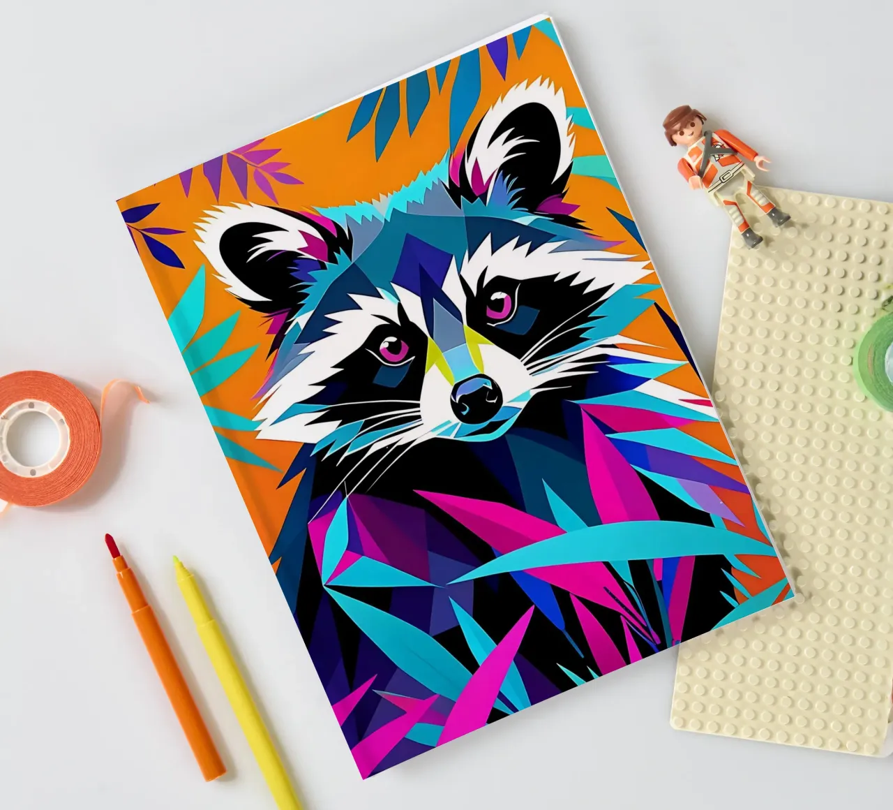 Raccoon_Style_E_1 notebook by Tierisch bunt by LK