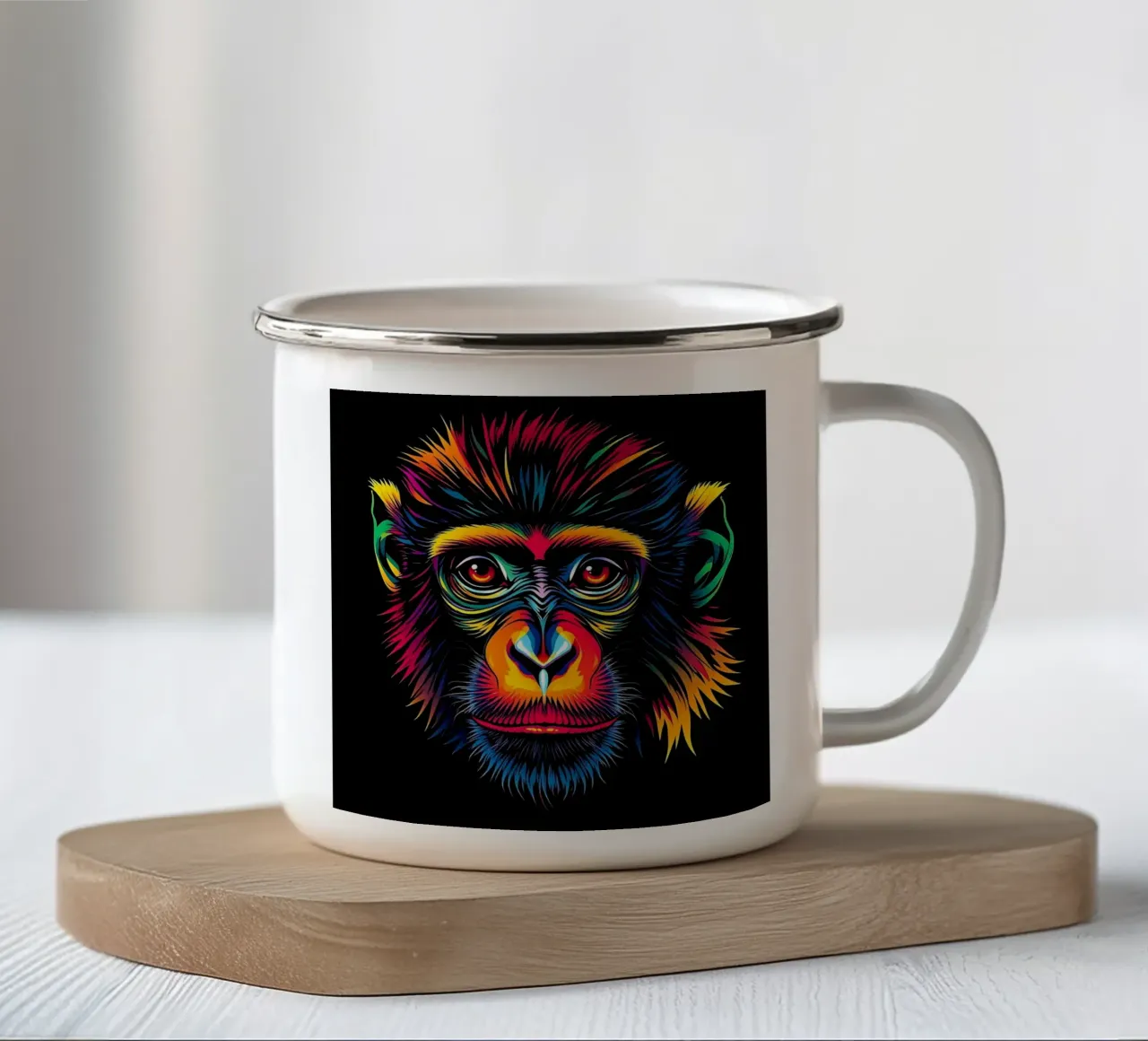 Stile_scimmia_N_1 tazza in smalto da Tierisch bunt by LK