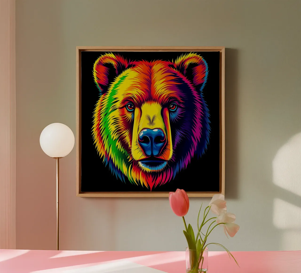 Orso_Stile_N_2 tela con Cornice a cassetta da Tierisch bunt by LK