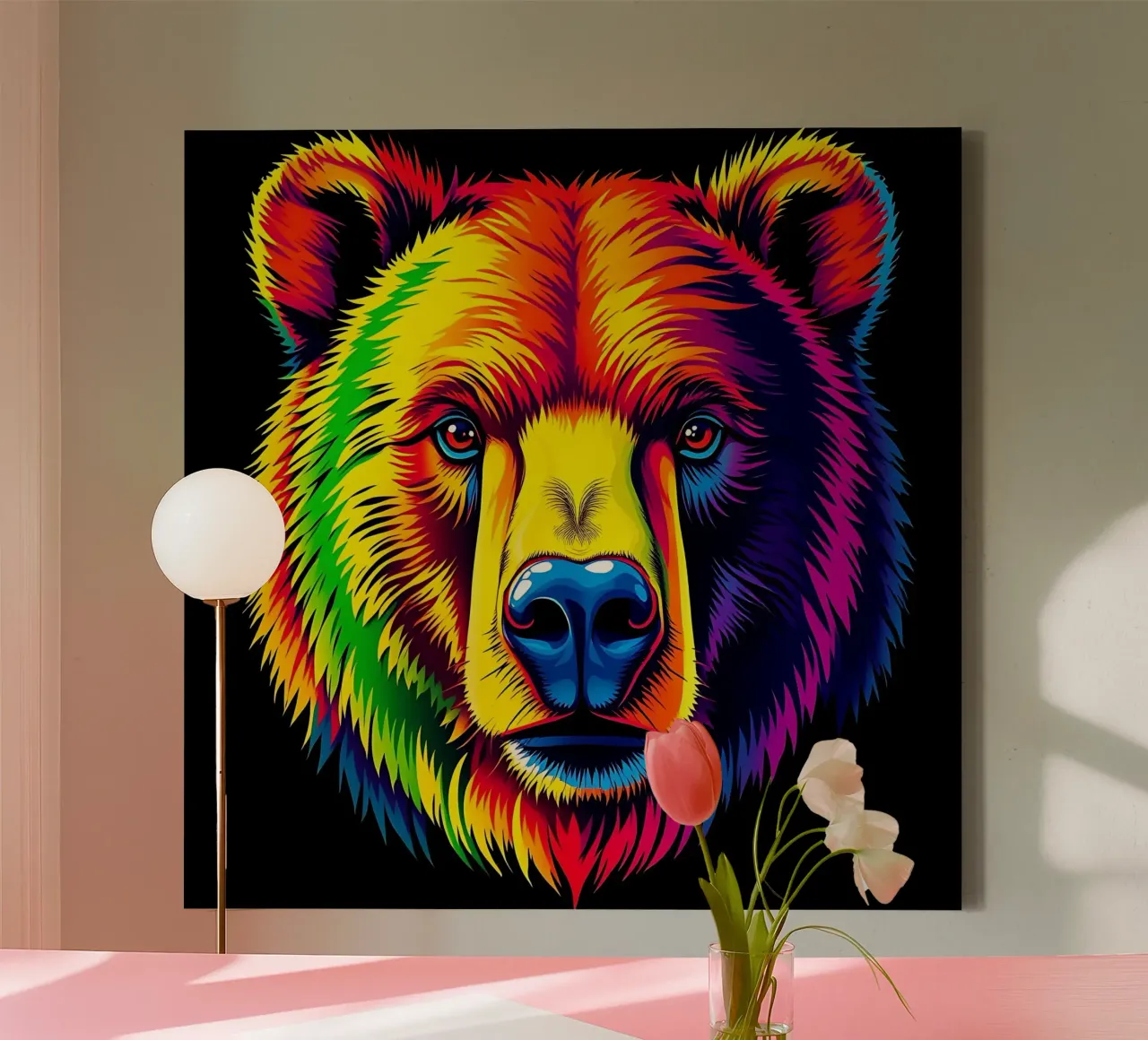 Orso_Stile_N_2 tela con Cornice a cassetta da Tierisch bunt by LK