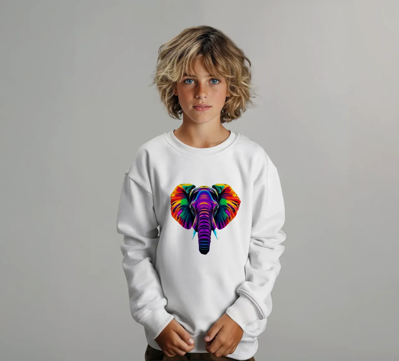 Stile_elefante_N_1a felpa bambino da Tierisch bunt by LK