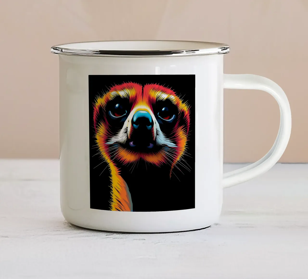 Meerkat_Style_N_1 tazza in smalto da Tierisch bunt by LK