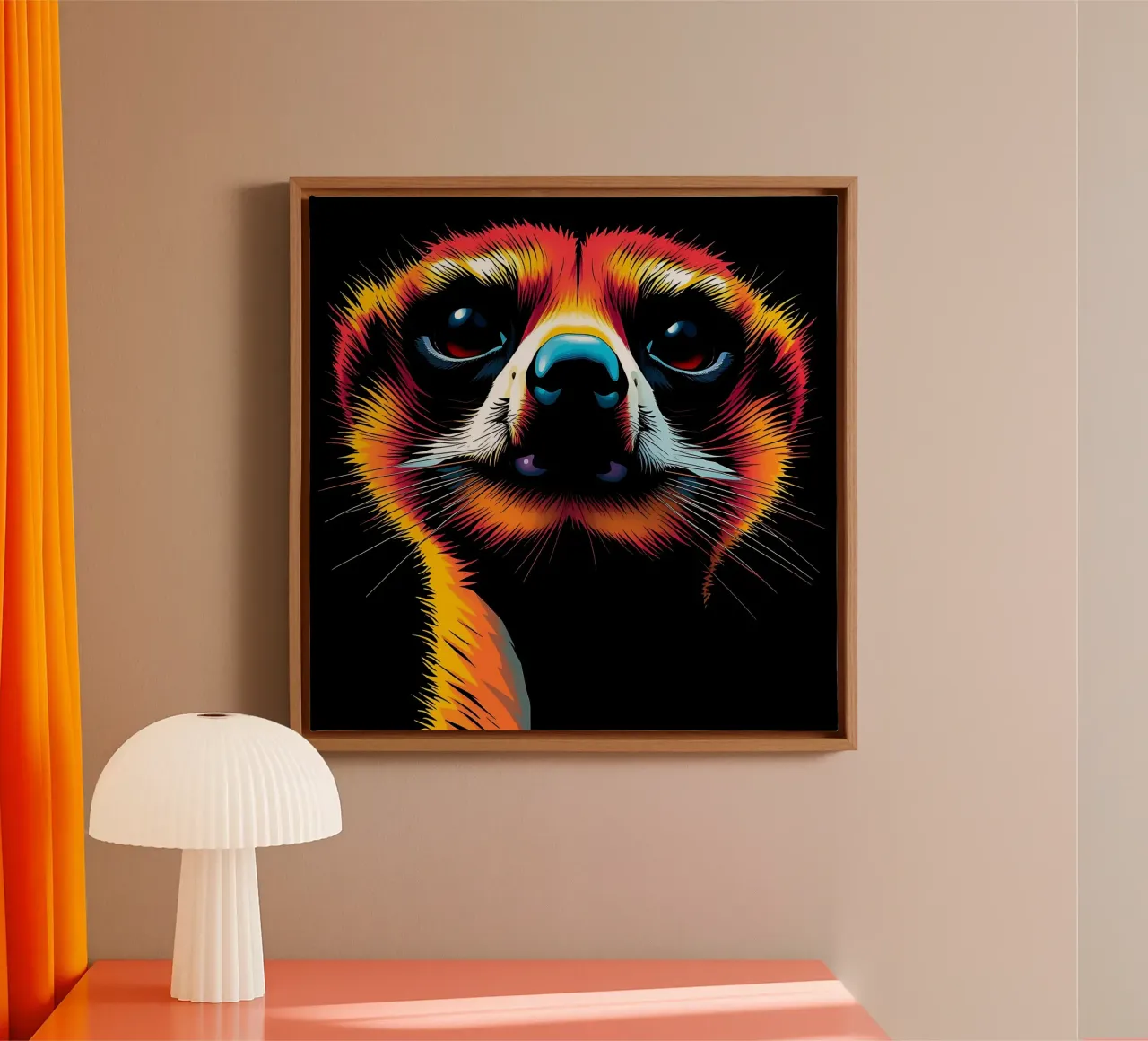 Meerkat_Style_N_1 tela con Cornice a cassetta da Tierisch bunt by LK