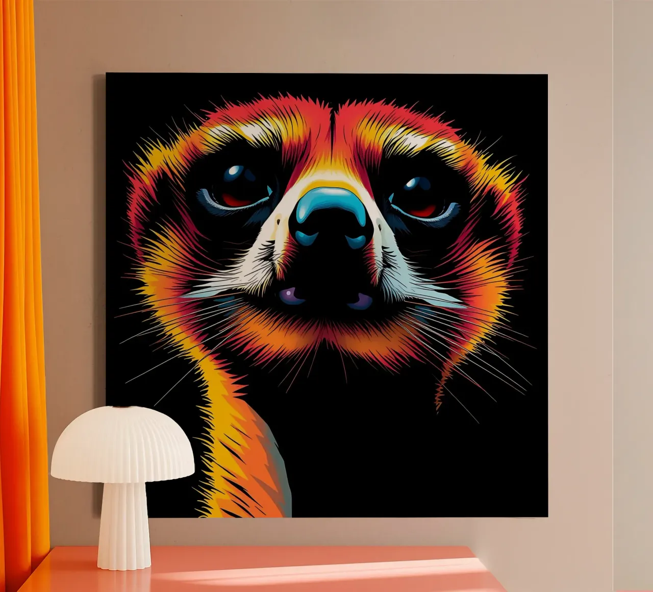 Meerkat_Style_N_1 tela con Cornice a cassetta da Tierisch bunt by LK