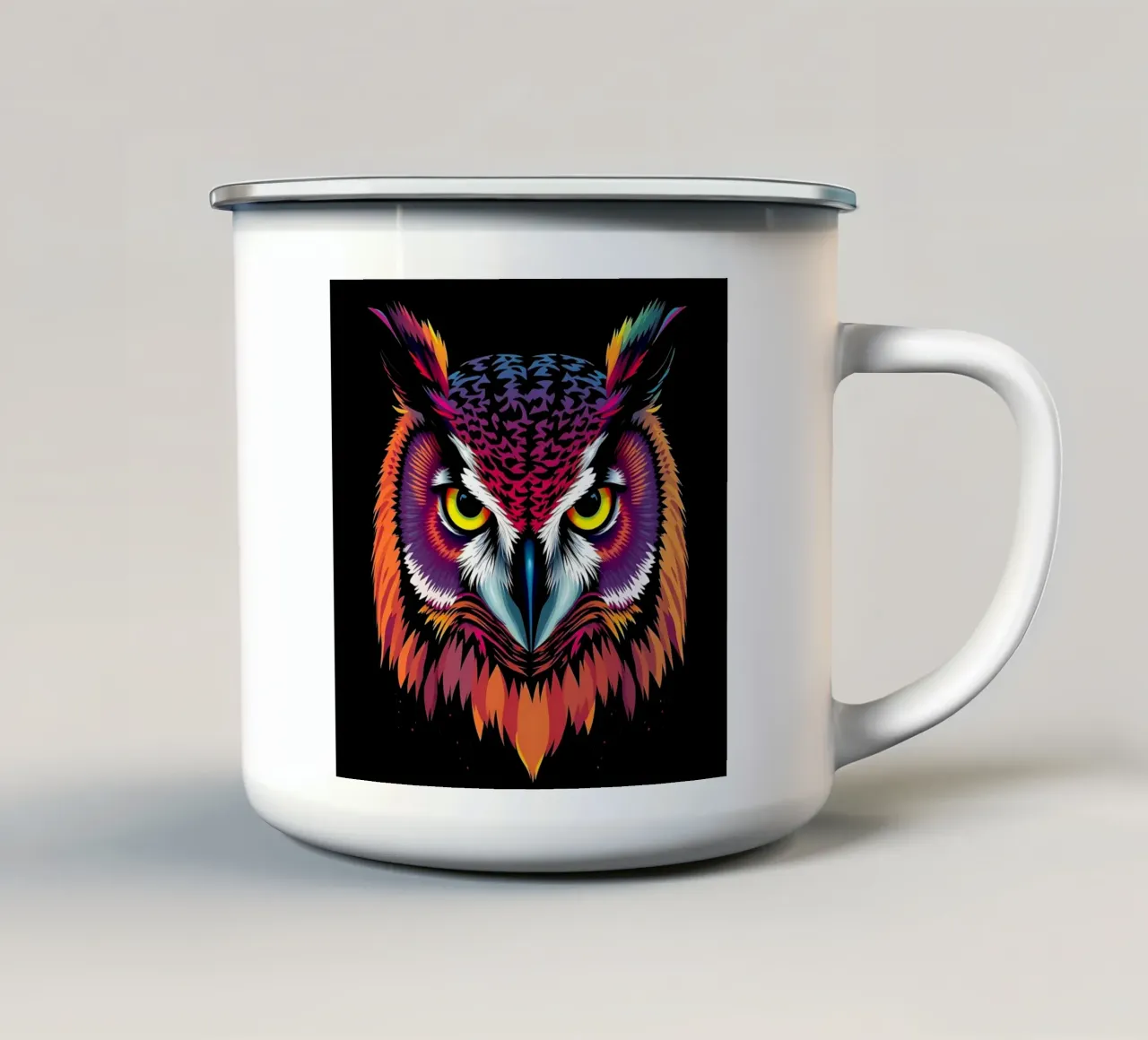 Gufo_stile_N_1 tazza in smalto da Tierisch bunt by LK