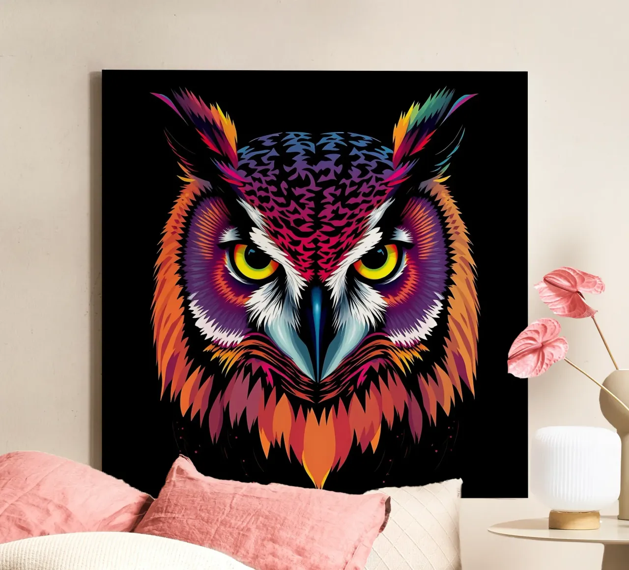 Owl_style_N_1 canvas by Tierisch bunt by LK