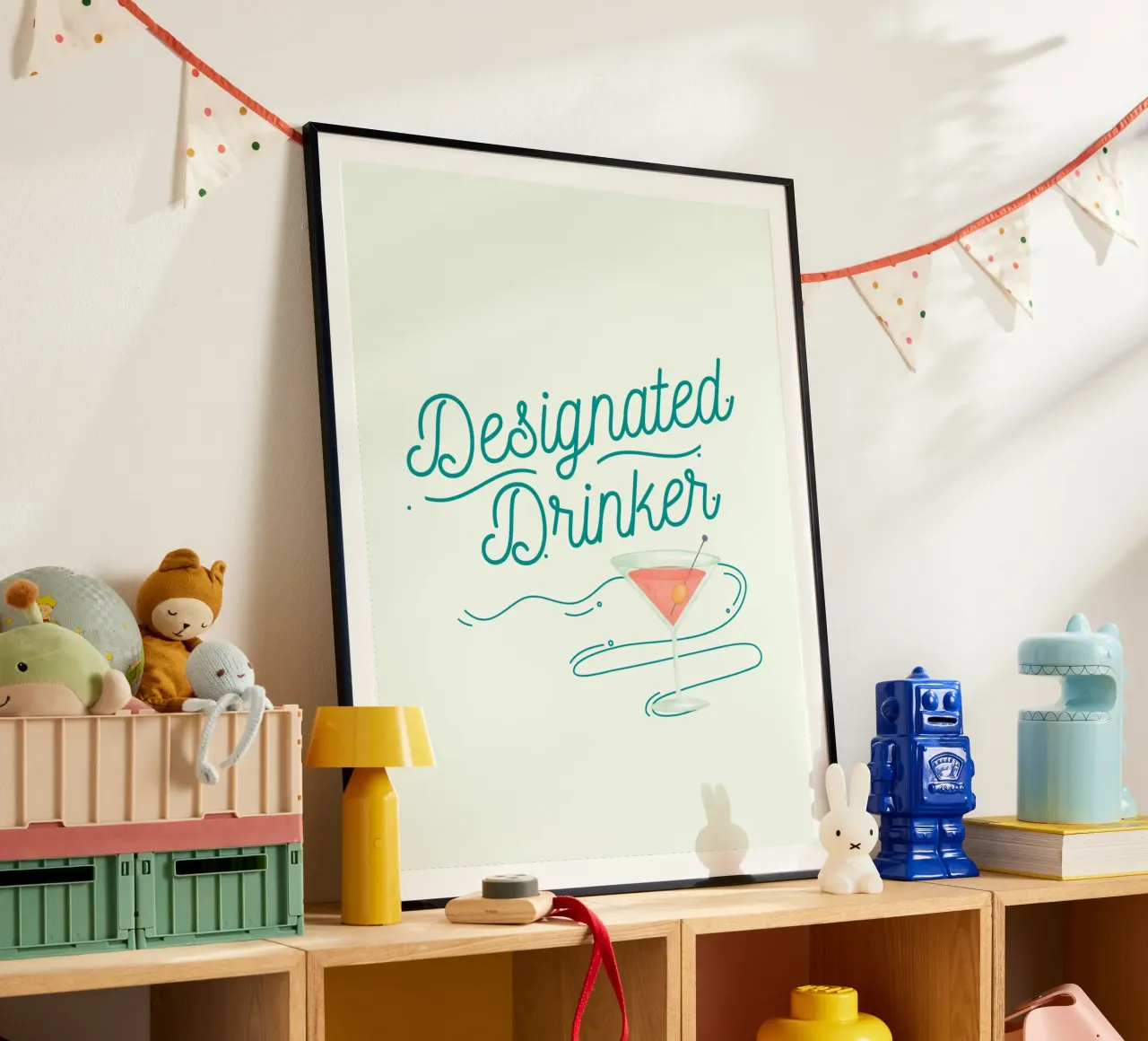 Drink Fun poster con telaio in alluminio da Dreamer10