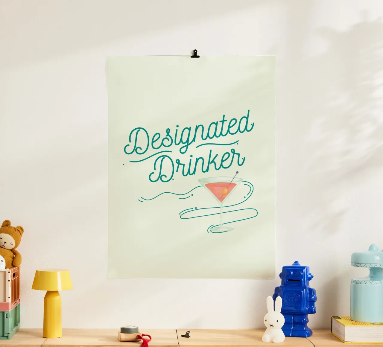 Drink Fun poster con telaio in alluminio da Dreamer10