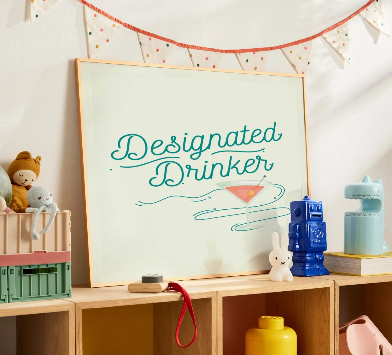 Drink Fun poster con telaio in alluminio da Dreamer10