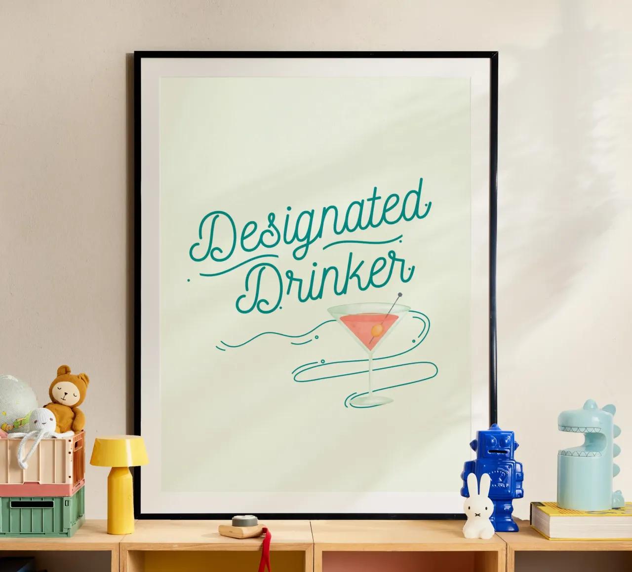 Drink Fun poster con telaio in alluminio da Dreamer10