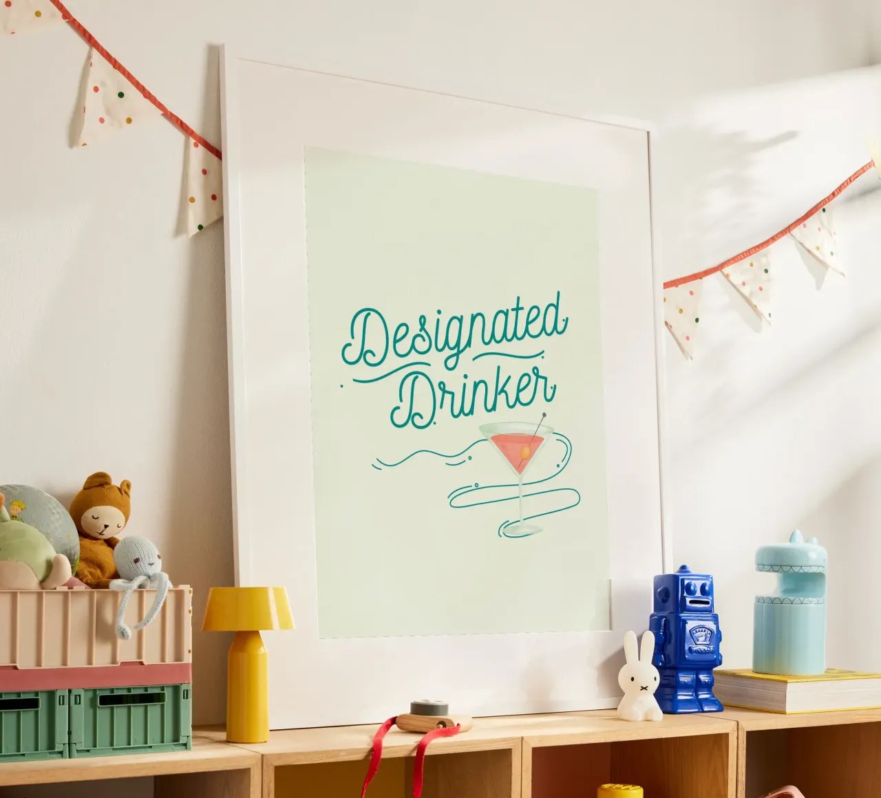 Drink Fun poster con telaio in alluminio da Dreamer10