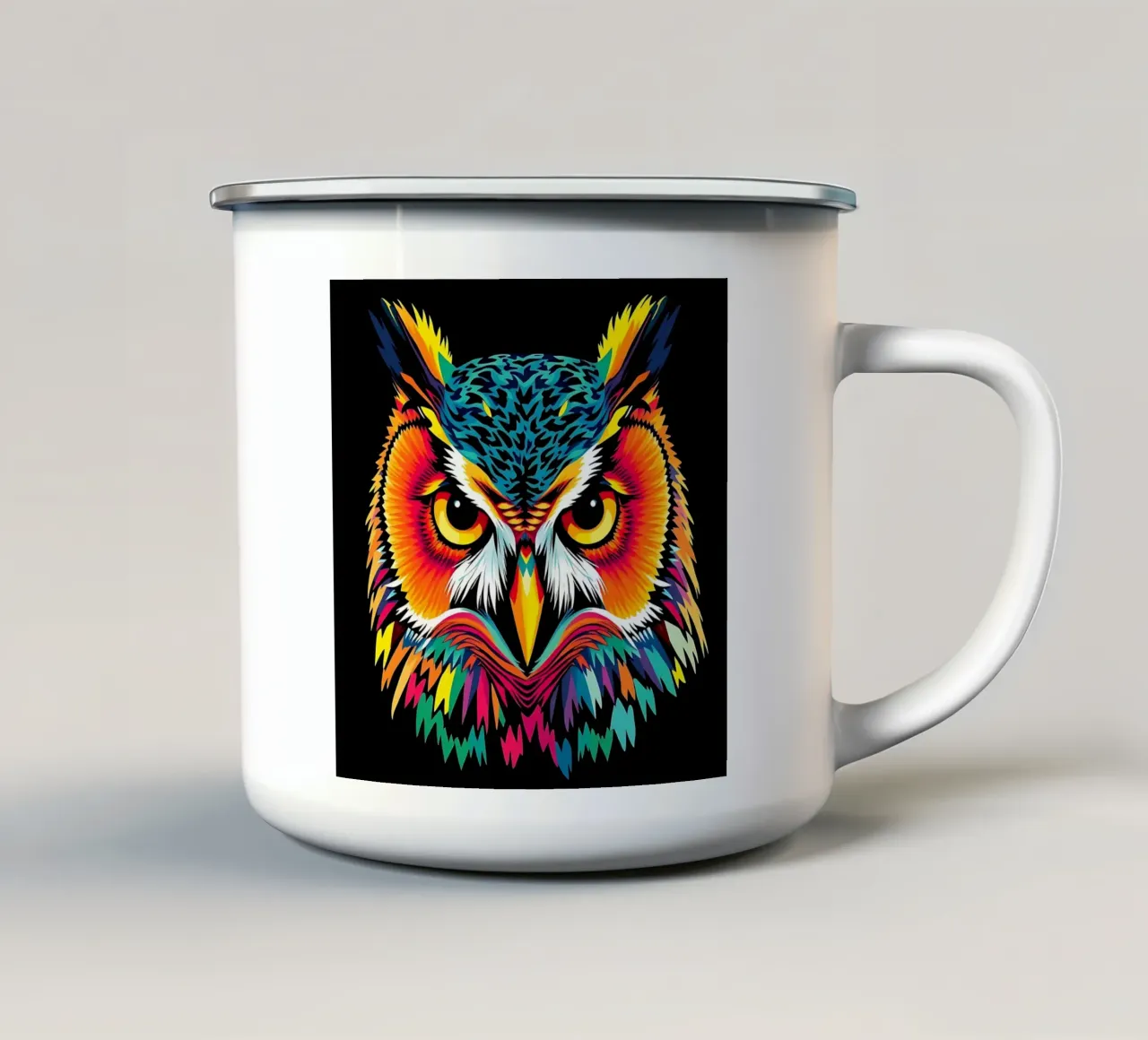 Gufo_stile_N_3 tazza in smalto da Tierisch bunt by LK