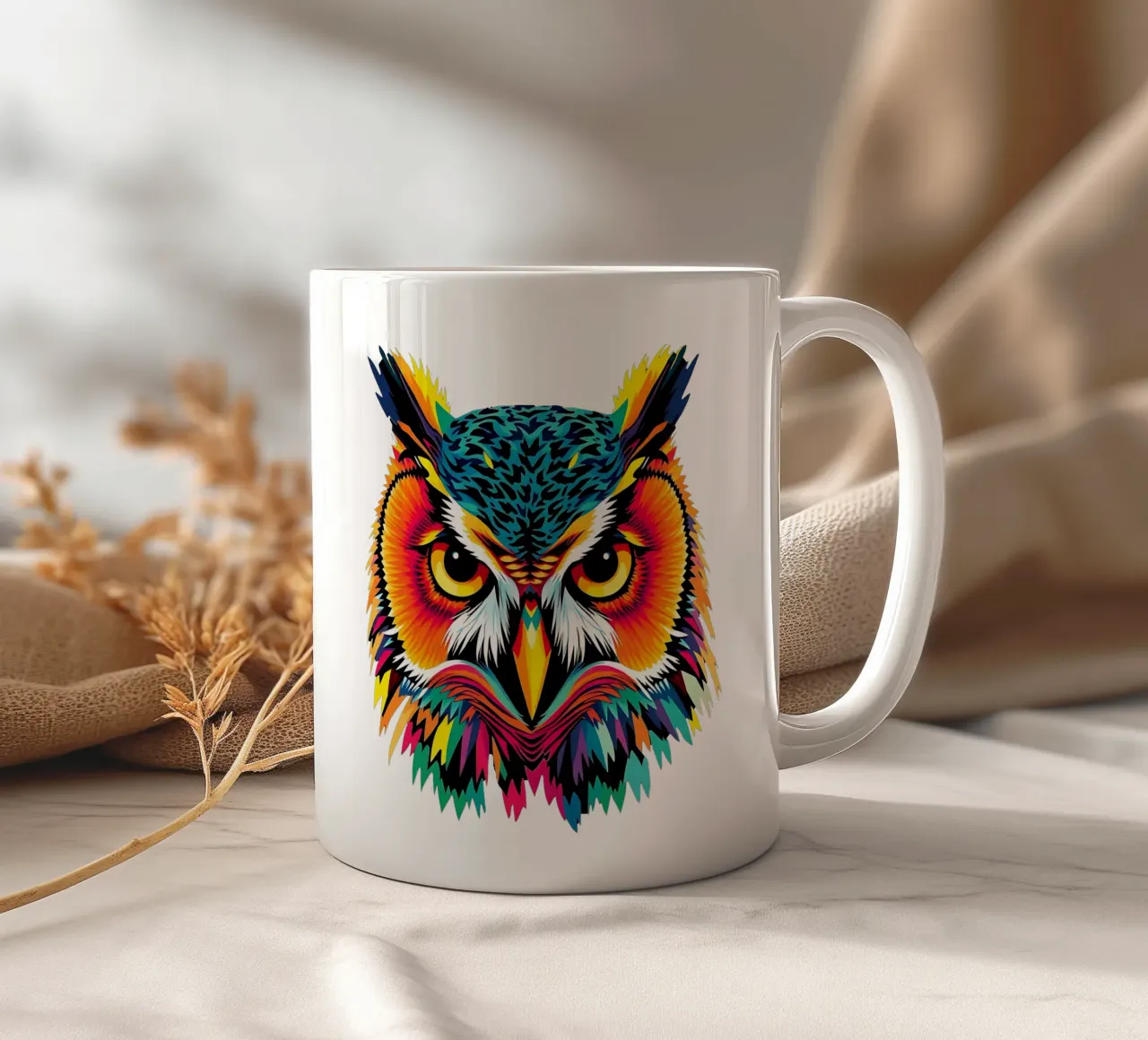 Gufo_stile_N_3a tazza in ceramica da Tierisch bunt by LK