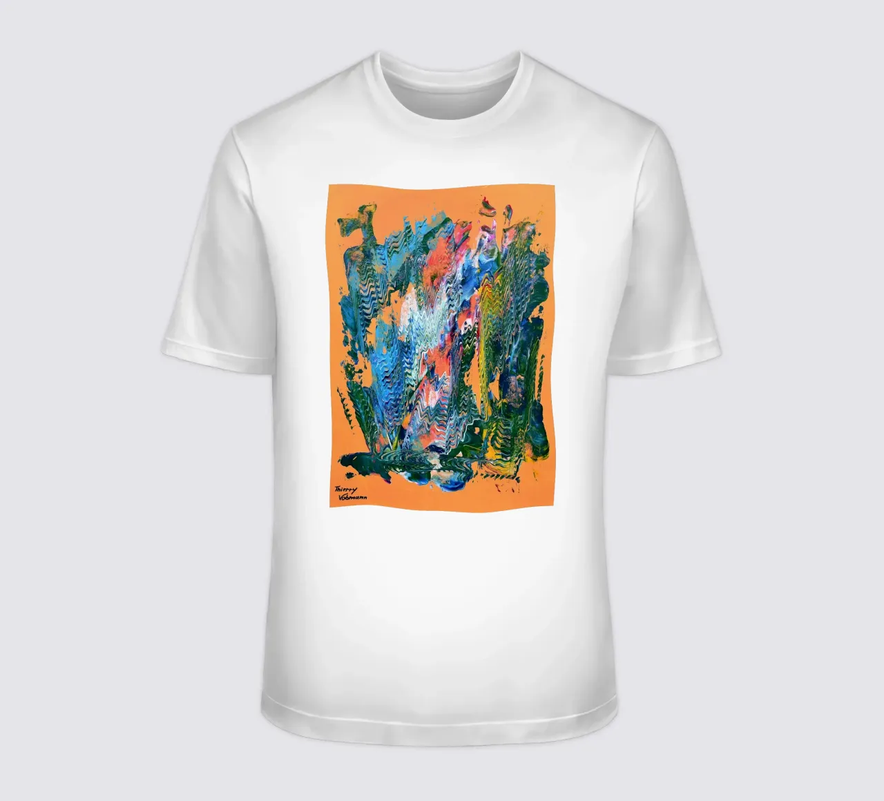 MESSAGE FROM THE HEART 9 t-shirt da Thierry Vobmann Abstract painting