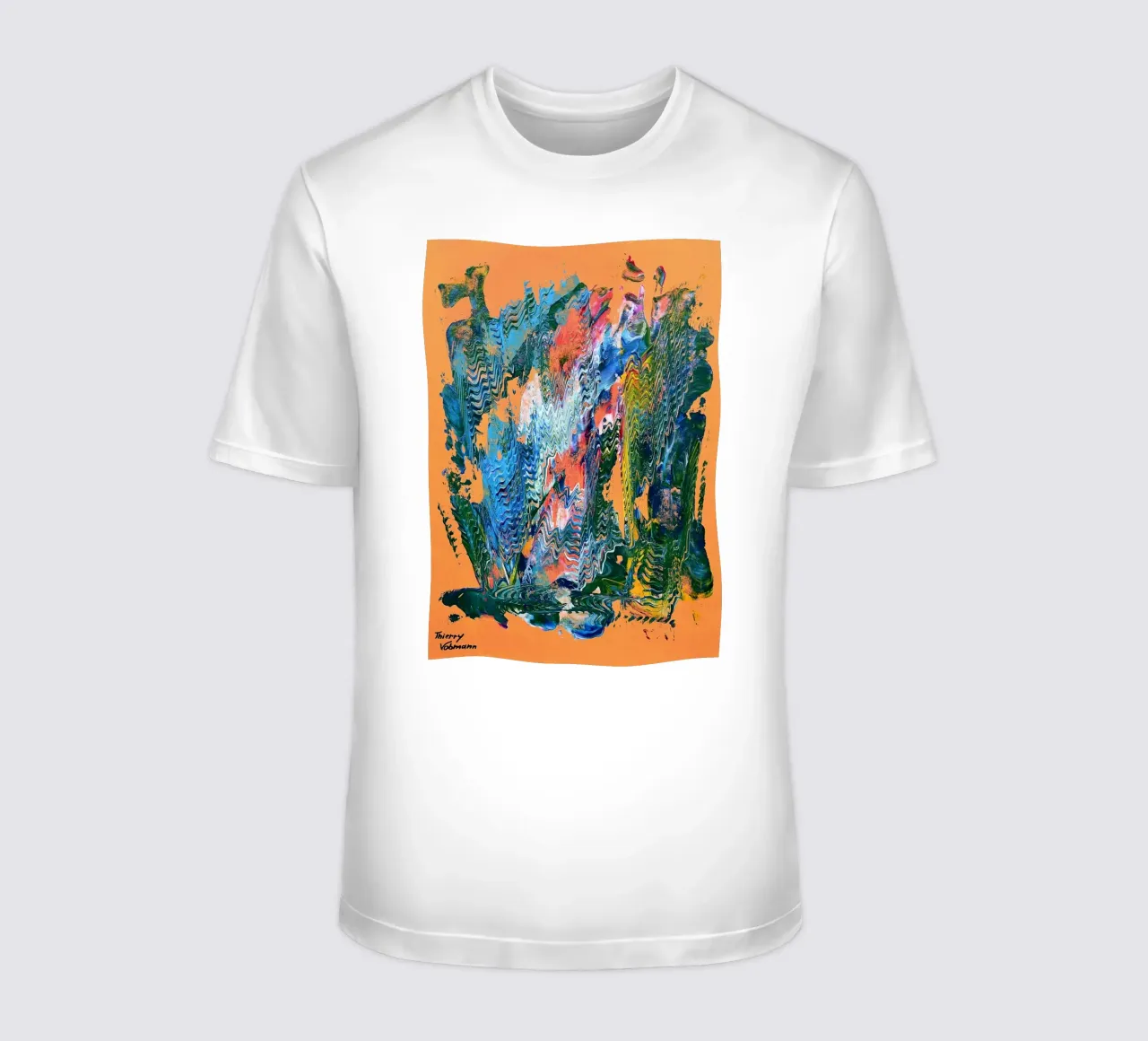 MESSAGE FROM THE HEART 9 t-shirt da Thierry Vobmann Abstract painting