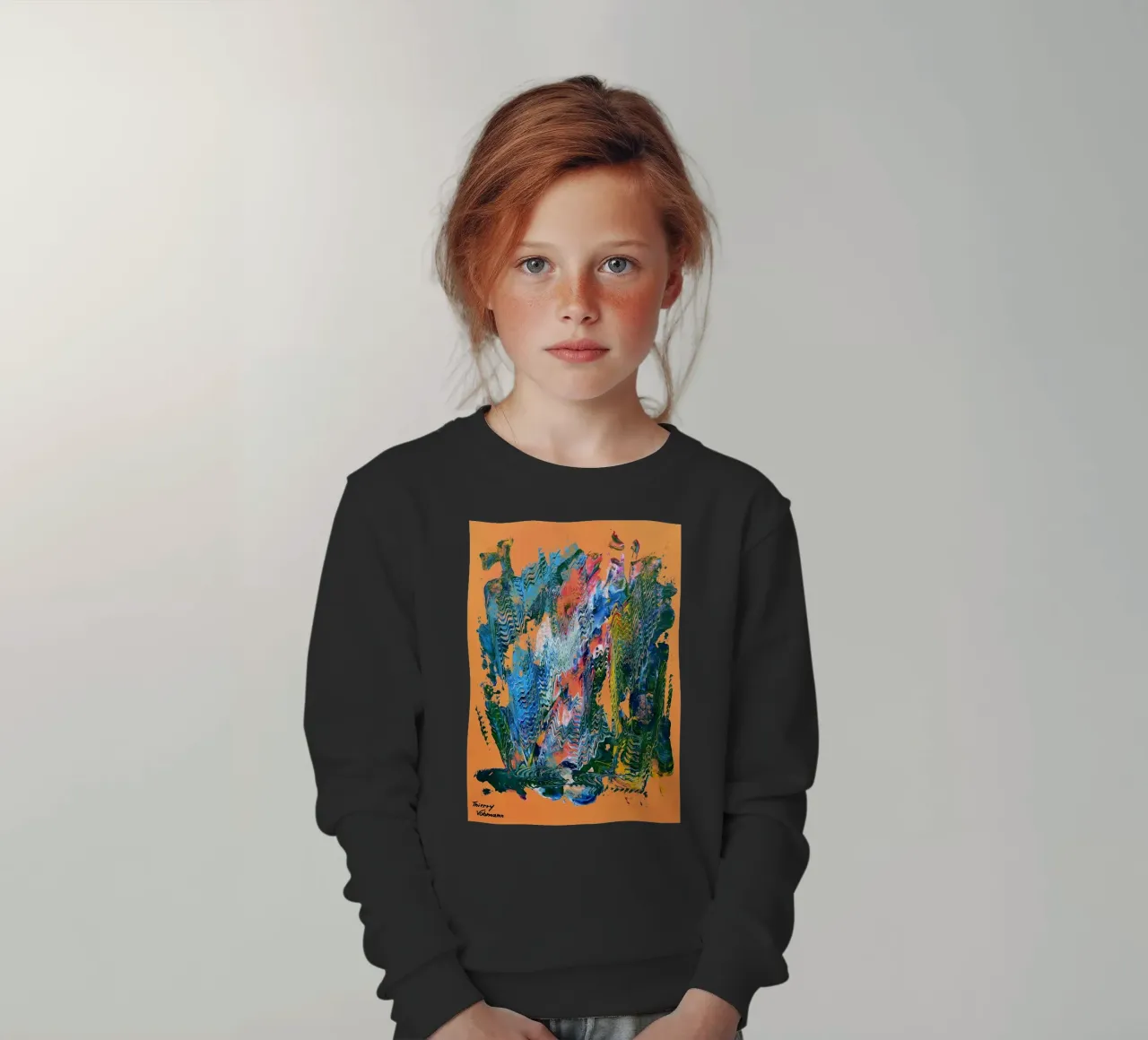 MESSAGE FROM THE HEART 9 felpa bambino da Thierry Vobmann Abstract painting