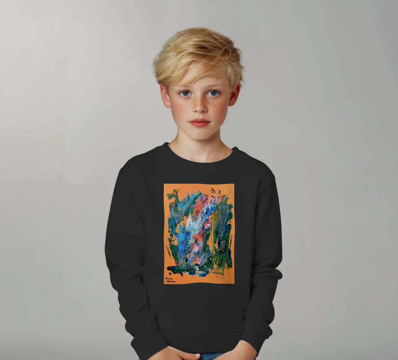 MESSAGE FROM THE HEART 9 felpa bambino da Thierry Vobmann Abstract painting