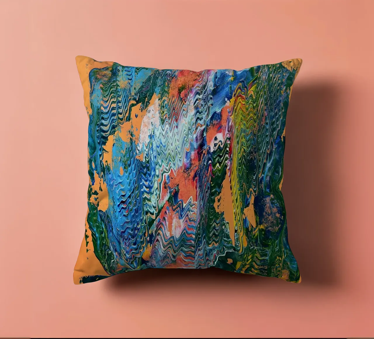 MESSAGE FROM THE HEART 9 cuscino da Thierry Vobmann Abstract painting