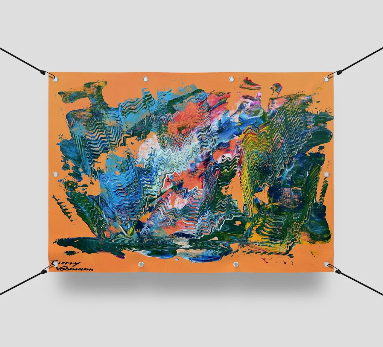 MESSAGE FROM THE HEART 9 telo in pvc da Thierry Vobmann Abstract painting