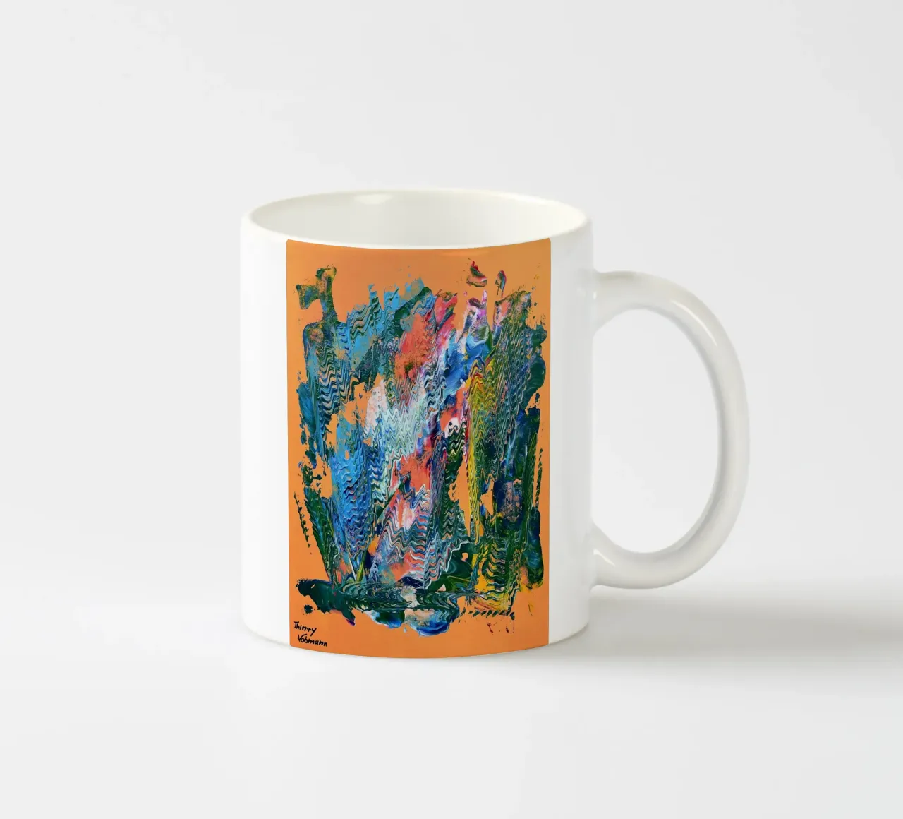 MESSAGE FROM THE HEART 9 tazza in ceramica da Thierry Vobmann Abstract painting