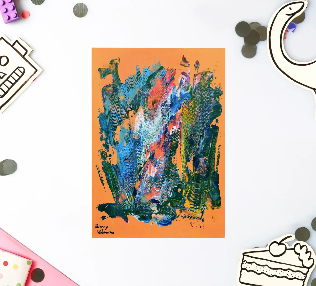 MESSAGE FROM THE HEART 9 adesivo da Thierry Vobmann Abstract painting