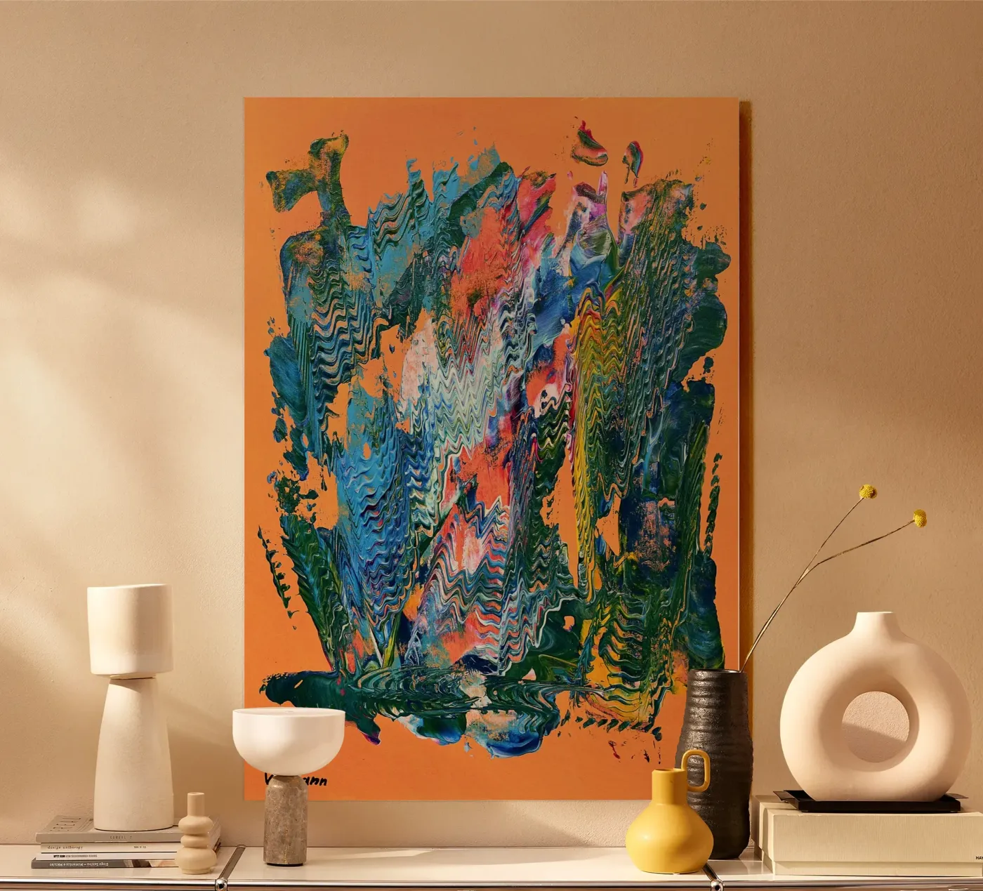 MESSAGE FROM THE HEART 9 plexiglass da Thierry Vobmann Abstract painting