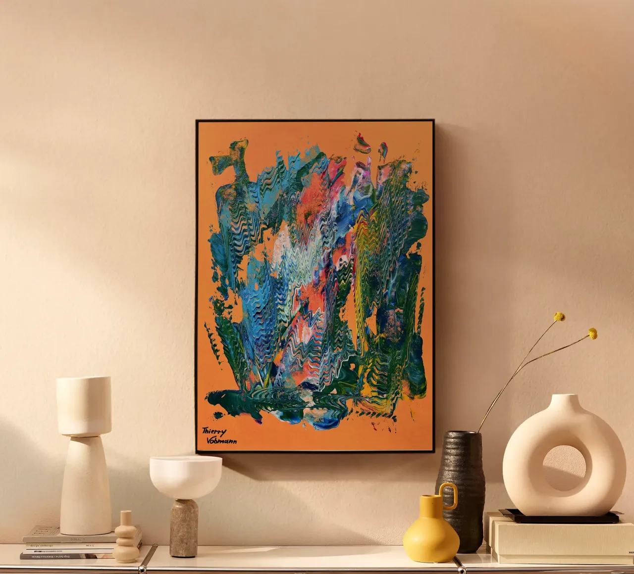 MESSAGE FROM THE HEART 9 alluminio dibond da Thierry Vobmann Abstract painting