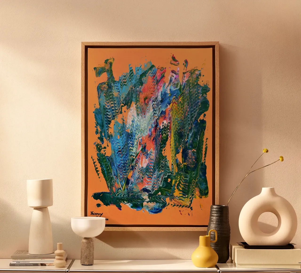 MESSAGE FROM THE HEART 9 canvas van Thierry Vobmann Abstract painting