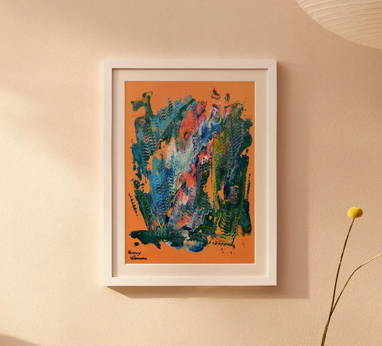 MESSAGE FROM THE HEART 9 carta hahnemühle da Thierry Vobmann Abstract painting
