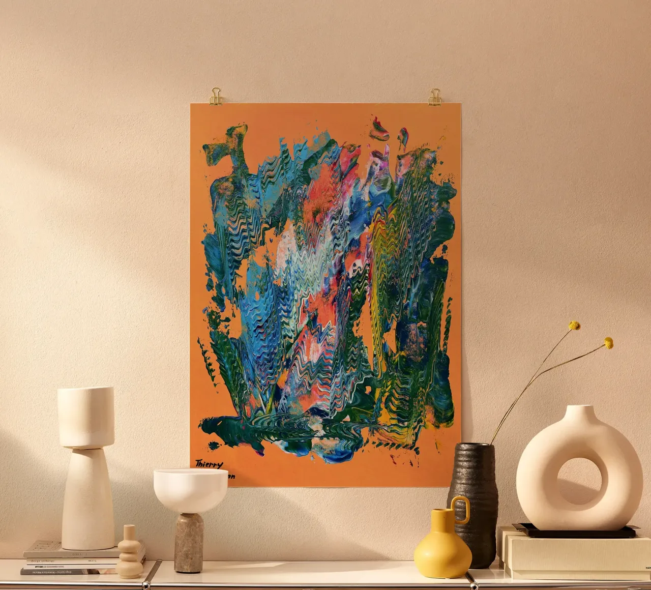MESSAGE FROM THE HEART 9 carta hahnemühle da Thierry Vobmann Abstract painting