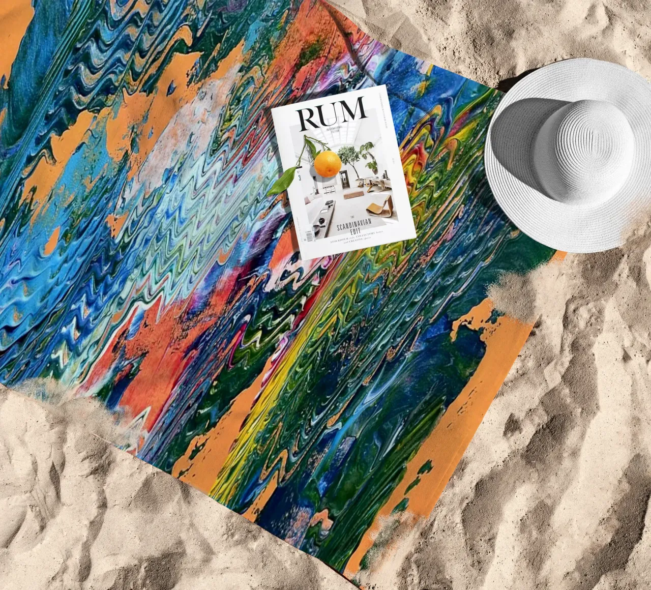 MESSAGE FROM THE HEART 9 Strandtuch von Thierry Vobmann Abstract painting