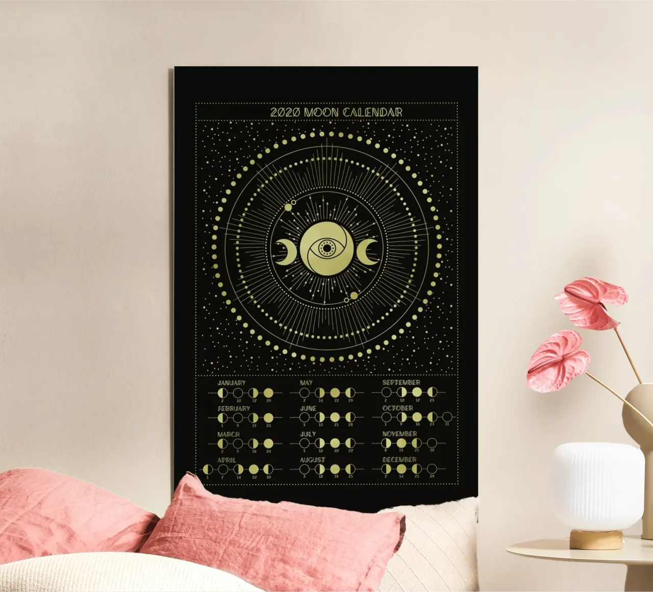 Moon Calendar 2020 alluminio dibond da cafelab