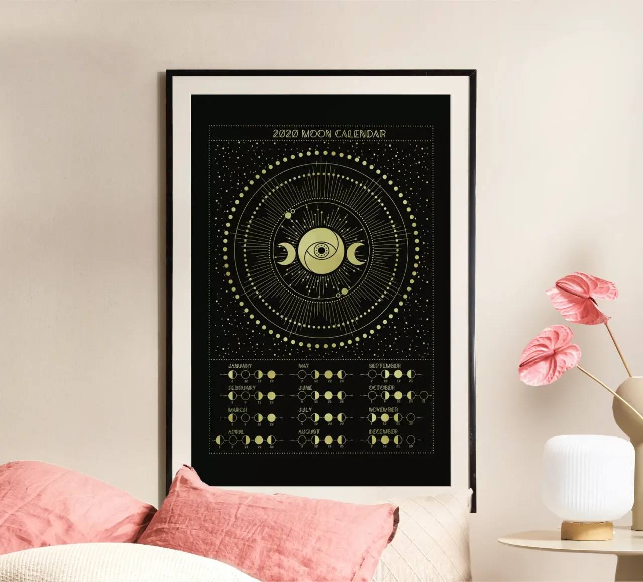 Moon Calendar 2020 carta hahnemühle da cafelab