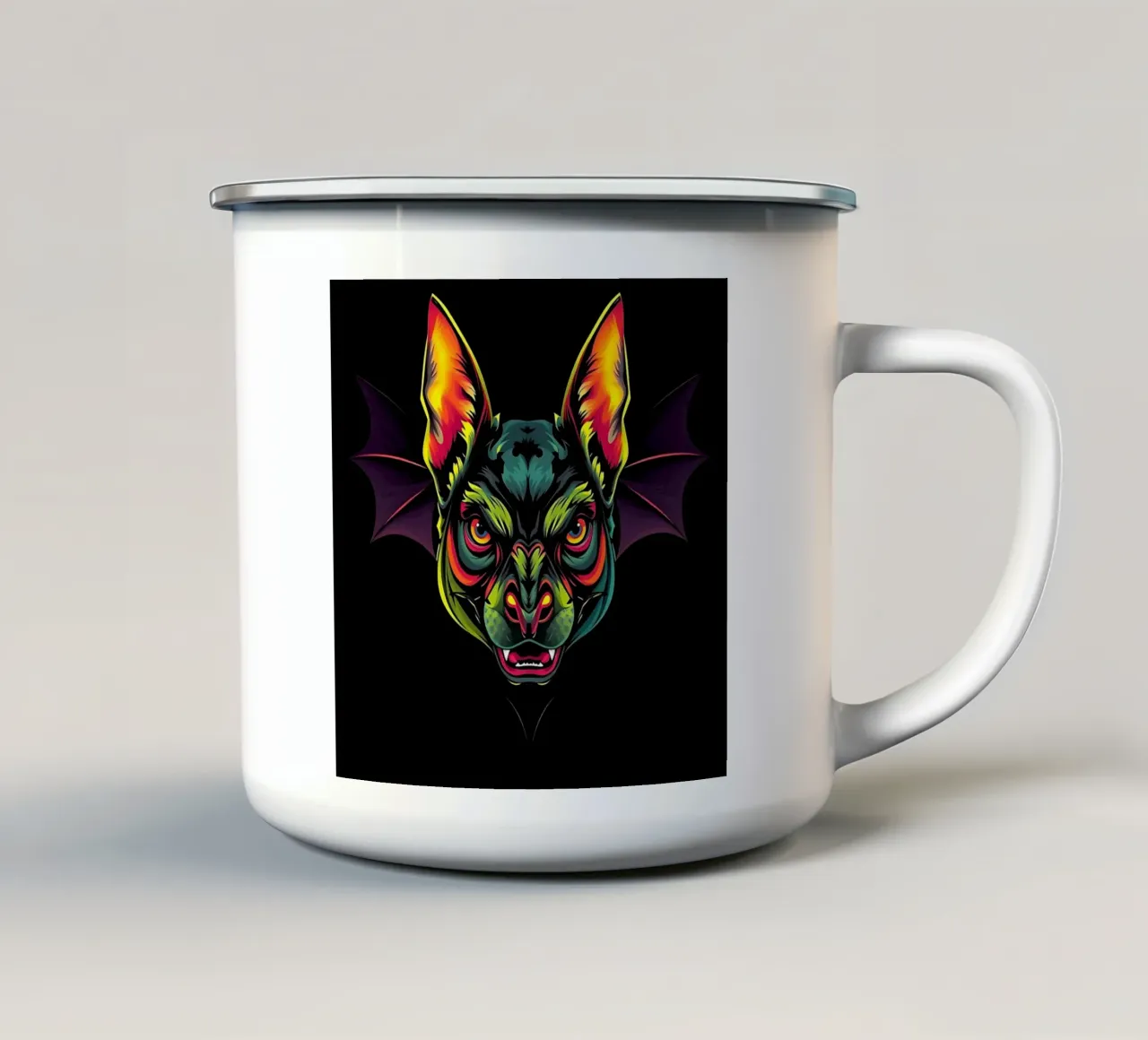Bat_stile_N_1 tazza in smalto da Tierisch bunt by LK