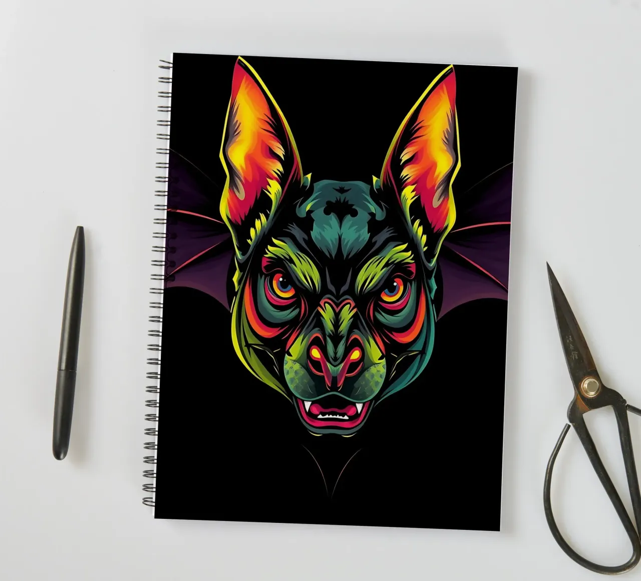 Bat_style_N_1 spiral notebook by Tierisch bunt by LK