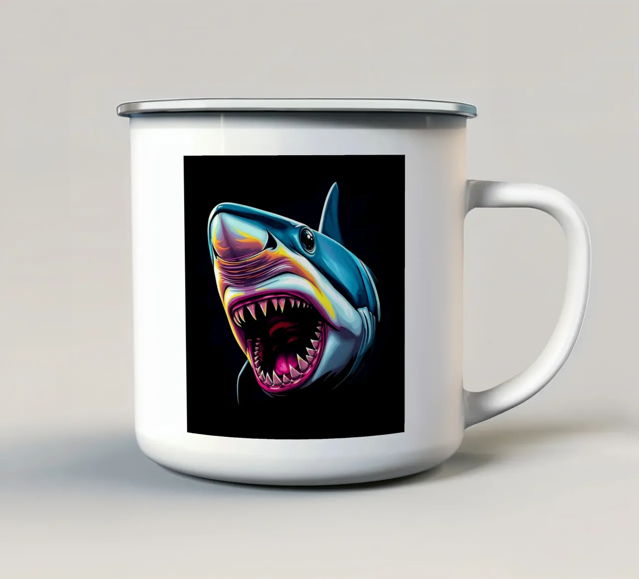 Squalo_stile_N_1 tazza in smalto da Tierisch bunt by LK