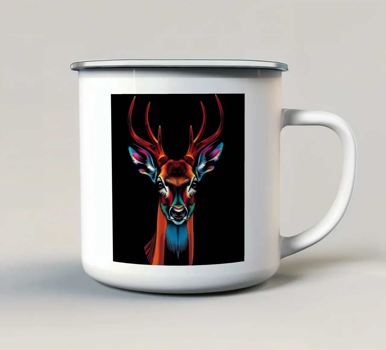 Stag_style_N_1 taza de esmalte de Tierisch bunt by LK